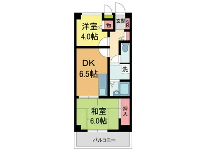 宝和マンション(2DK/2階)の間取り写真