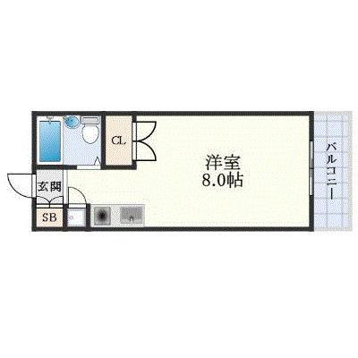 東明マンション江坂(ワンルーム/4階)の間取り写真