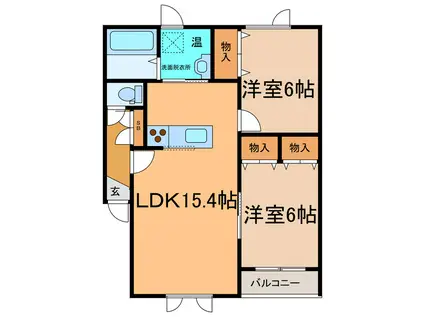 ボヌール光南(2LDK/1階)の間取り写真