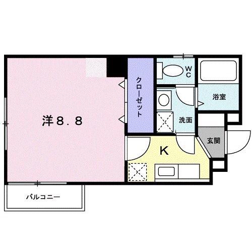 フォルシュ加治屋(1K/1階)の間取り写真