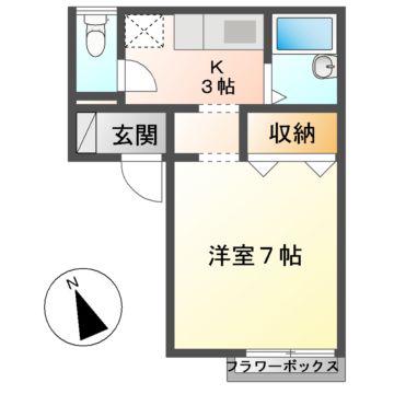 コーポSG(1K/2階)の間取り写真