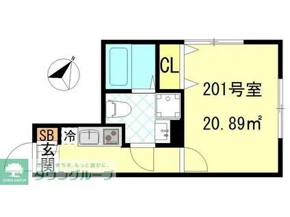 CFジオーレ川崎アネックス(1K/2階)の間取り写真