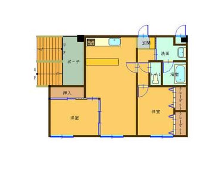 イーストマンション(2LDK/2階)の間取り写真