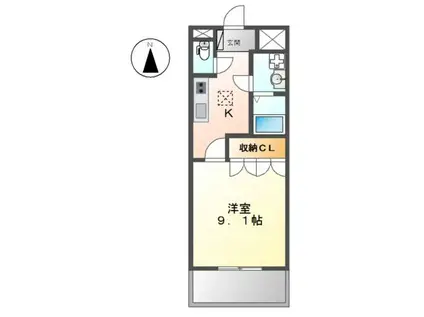 サンコート桜(1K/1階)の間取り写真