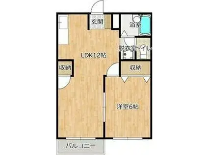 エルディム豊田(1LDK/2階)の間取り写真