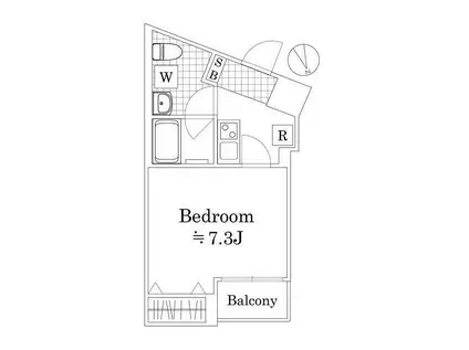 ラフィスタ横浜黄金町(1K/2階)の間取り写真