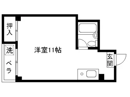 スウィングべにや(1K/4階)の間取り写真