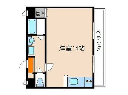 サンシティアビタシオン鴨川(ワンルーム/1階)の間取り写真