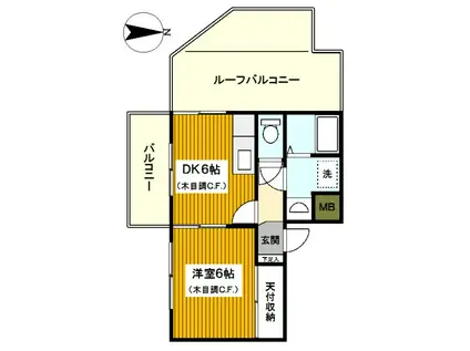 サンハイツII(1DK/4階)の間取り写真