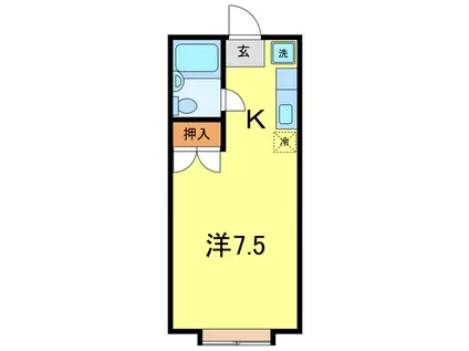 榮華 B(ワンルーム/2階)の間取り写真