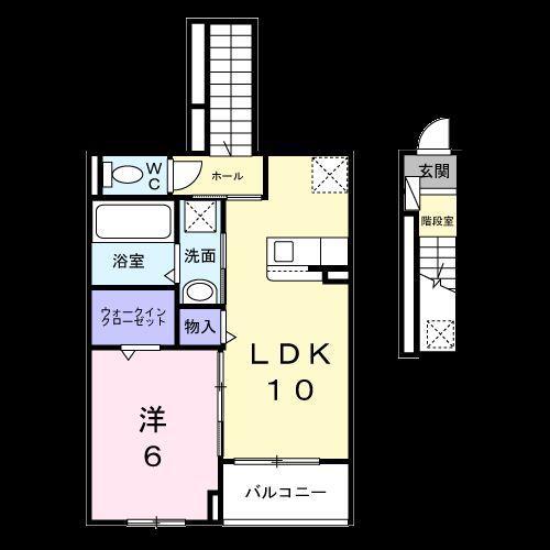 アルバ 涼(1LDK/2階)の間取り写真