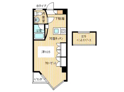 トワムール・アージュ(ワンルーム/6階)の間取り写真
