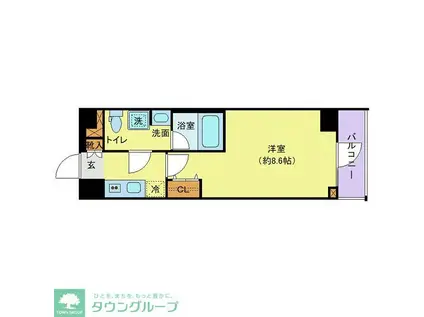 ステージグランデ竹ノ塚(1K/6階)の間取り写真