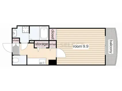 メゾン・ラ・ペジーブル(1K/6階)の間取り写真