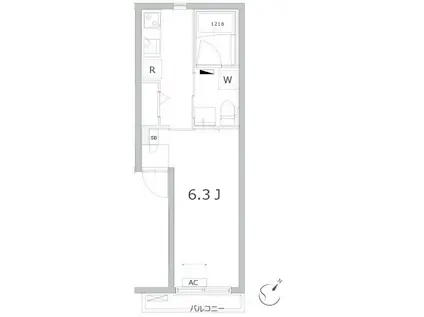 ディアコート不動前(1K/2階)の間取り写真