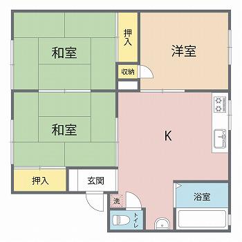 ハイムチェリーA棟(3DK/1階)の間取り写真