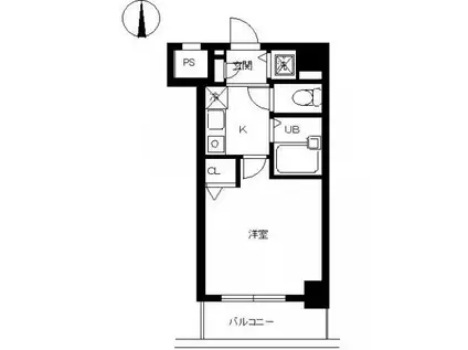 スカイコート東陽町イースト(1K/3階)の間取り写真