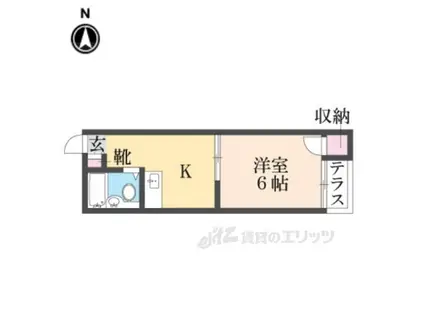 シップス甲斐田2(1K/1階)の間取り写真