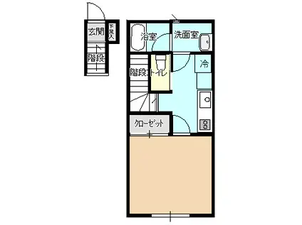 LIEN(1K/2階)の間取り写真