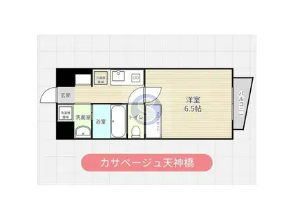 カサベ-ジュ天神橋(1K/5階)の間取り写真