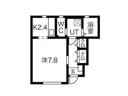 GRAND PARACE浪江 II(1K/1階)の間取り写真