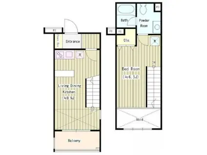 東京メトロ南北線 東大前駅 徒歩6分 4階建 築14年(1LDK/3階)の間取り写真