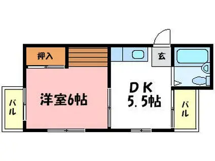オクノプレイス(ワンルーム/3階)の間取り写真
