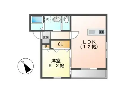 MAJESTIC松阪2ND(1LDK/1階)の間取り写真