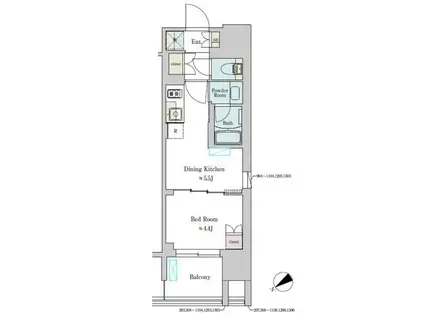 BRILLIA IST大井町(1DK/10階)の間取り写真