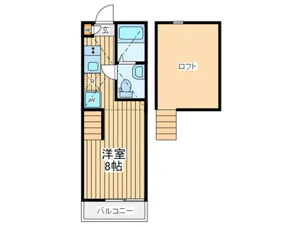 カーサソレアド(ワンルーム/1階)の間取り写真