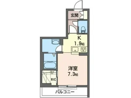 シリウスII(1K/1階)の間取り写真