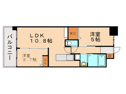 コンダクトレジデンスHIGUCHIMACHI(2LDK/3階)の間取り写真