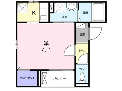 アクアAK(1K/2階)の間取り写真
