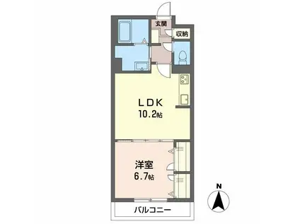 メゾン リヴィエール(1LDK/2階)の間取り写真