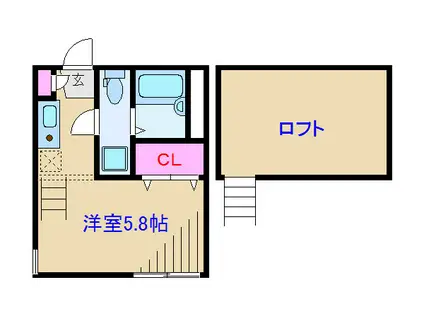 プラナス日吉II(1K/2階)の間取り写真