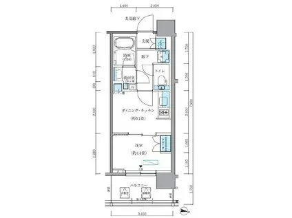 パークアクシス新大橋(1DK/7階)の間取り写真