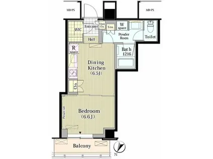 メルクマール京王笹塚レジデンス(1SDK/14階)の間取り写真