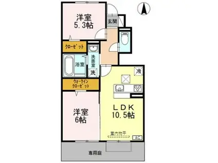 ファーマメント(2LDK/1階)の間取り写真