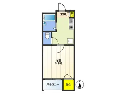 シティハイムたつみ(1K/1階)の間取り写真