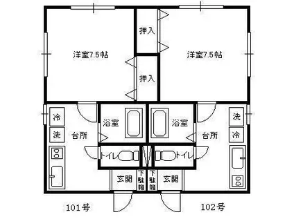 コープ寿(1K/1階)の間取り写真