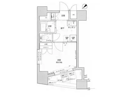 ラグジュアリーアパートメント中目黒(1K/6階)の間取り写真