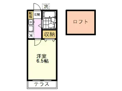 ファーム・ヒル(1K/1階)の間取り写真