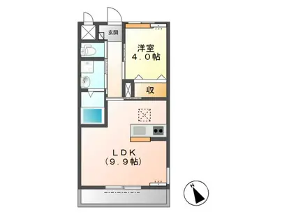 エンプレスI(1LDK/1階)の間取り写真