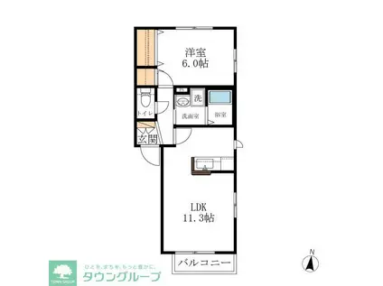 メゾン・ド・タマミズ(1LDK/2階)の間取り写真