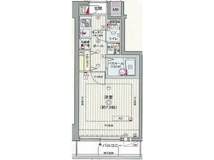 エステムコート池袋PRIMEAXIA(1K/6階)の間取り写真