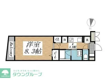 クリオ ラモード学芸大学II(1K/2階)の間取り写真