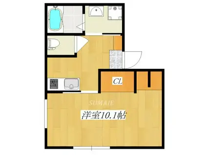 CASA TEO(1K/2階)の間取り写真