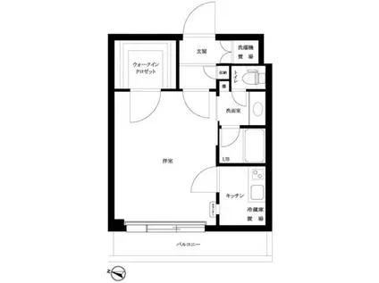 ルーブル学芸大学五番館(1K/3階)の間取り写真