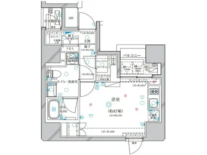 ディアレイシャス錦糸町(ワンルーム/4階)の間取り写真
