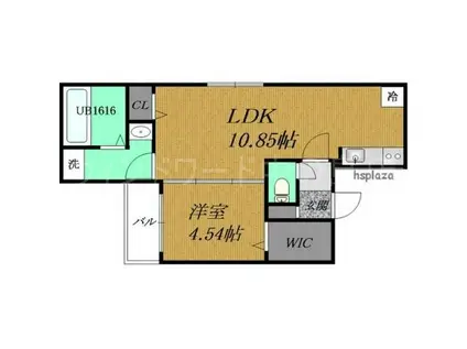 クレステージ西岡(1LDK/3階)の間取り写真